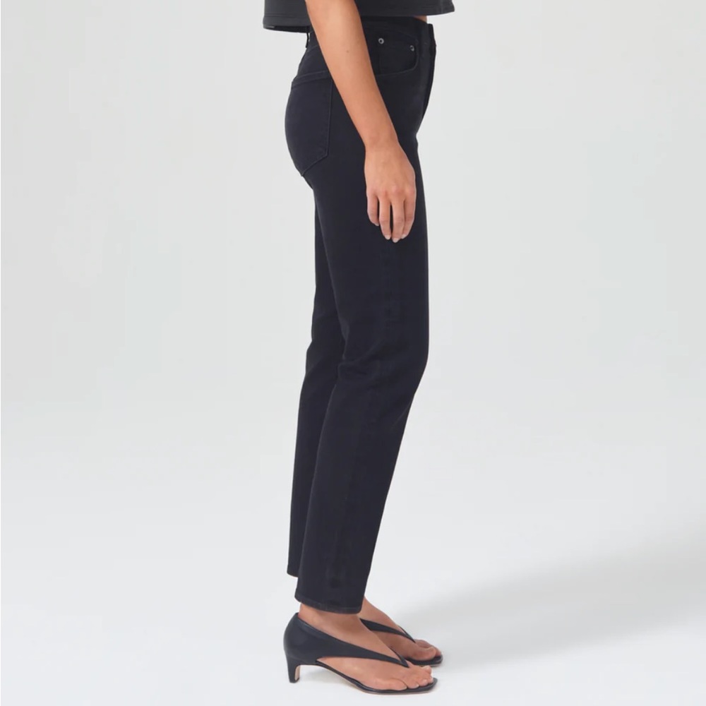 Agolde Riley Long High Rise Straight Jeans - Picture 3 of 5